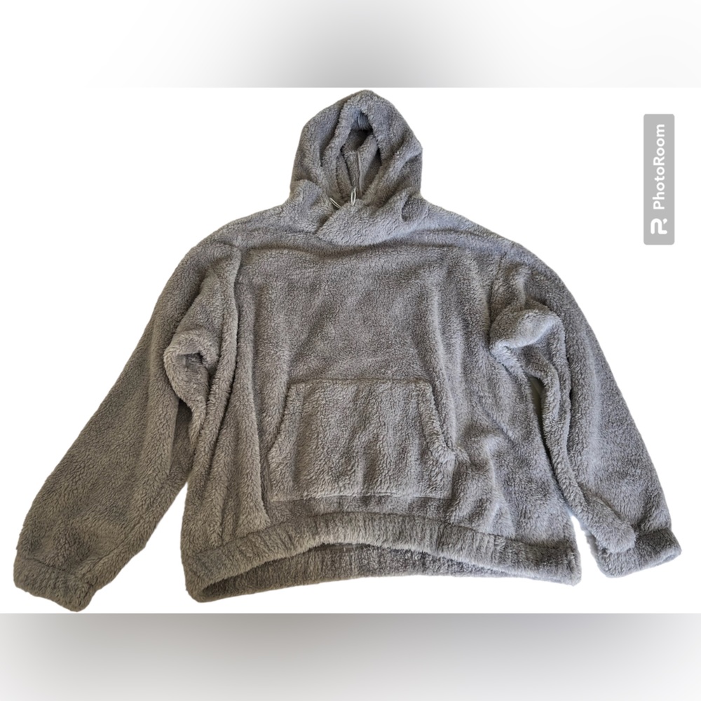 Zella Grey Dapple Kangaroo Pocket Soft Hood Pullover Sweater